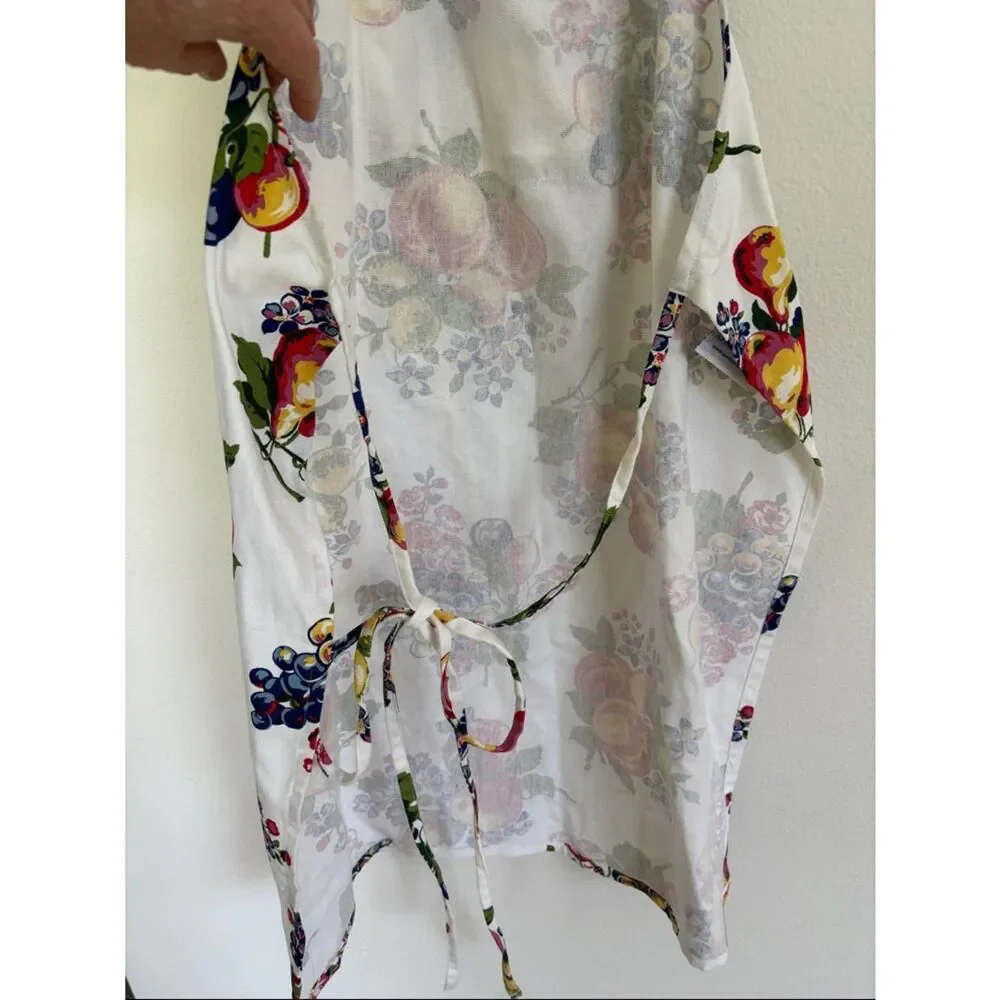 NWT April Cornell Full Apron Fruit Floral Print 100% Cotton